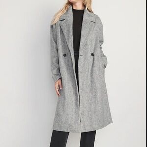 Old Navy Gray Preppy Women's Double Breasted Coat